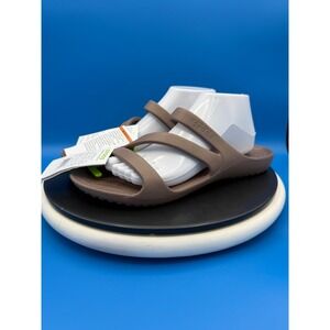 Crocs Womens Kadee ll Brown Strappy Sandals Size 10 Flats Beach Pool Shoes NEW